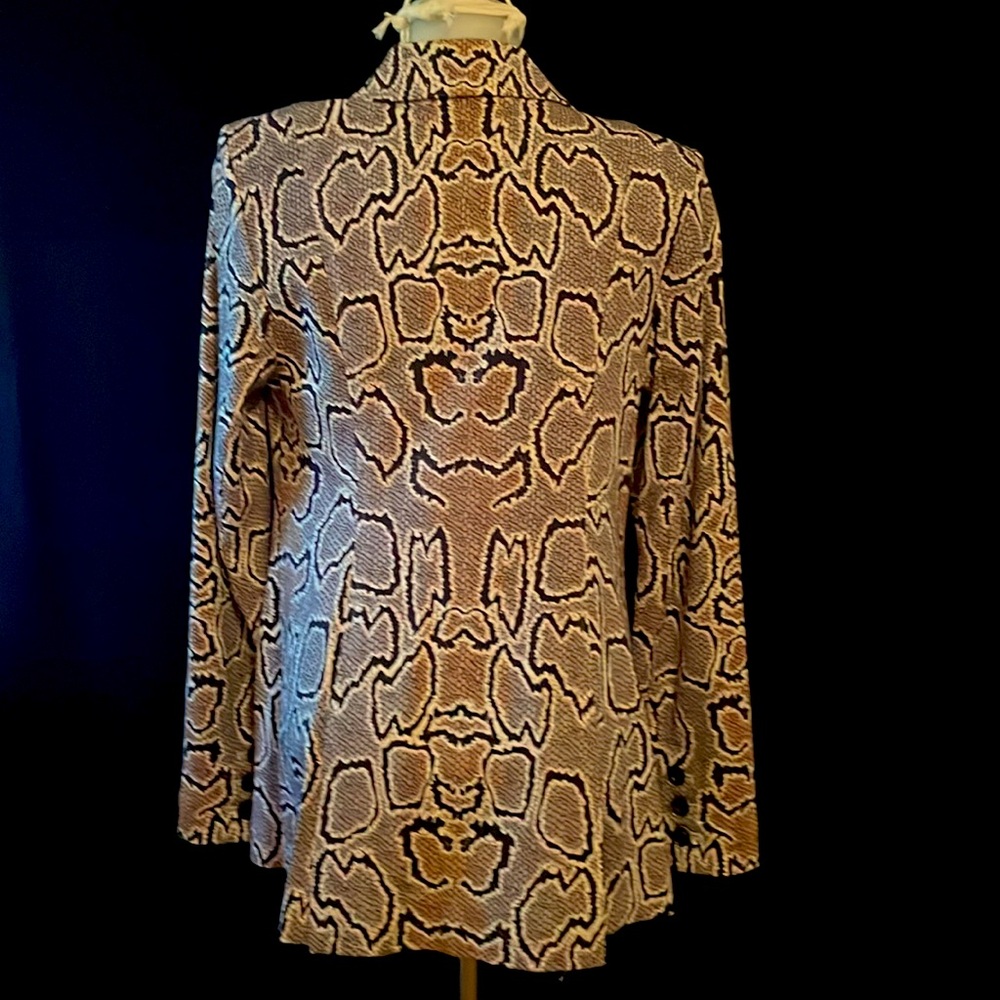 Six Button Double Breasted Knit Python Print Blaz… - image 5